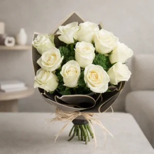 Bouquet of 11 White Roses