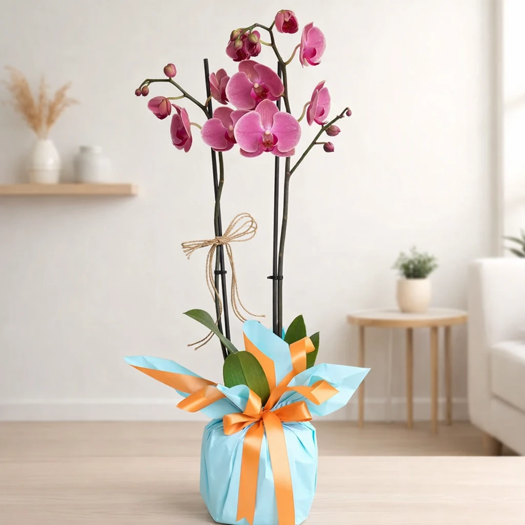 Orange Blue Bouquet Potted Fire Red Orchid Orange Blue Bouquet Potted Fire Red Orchid