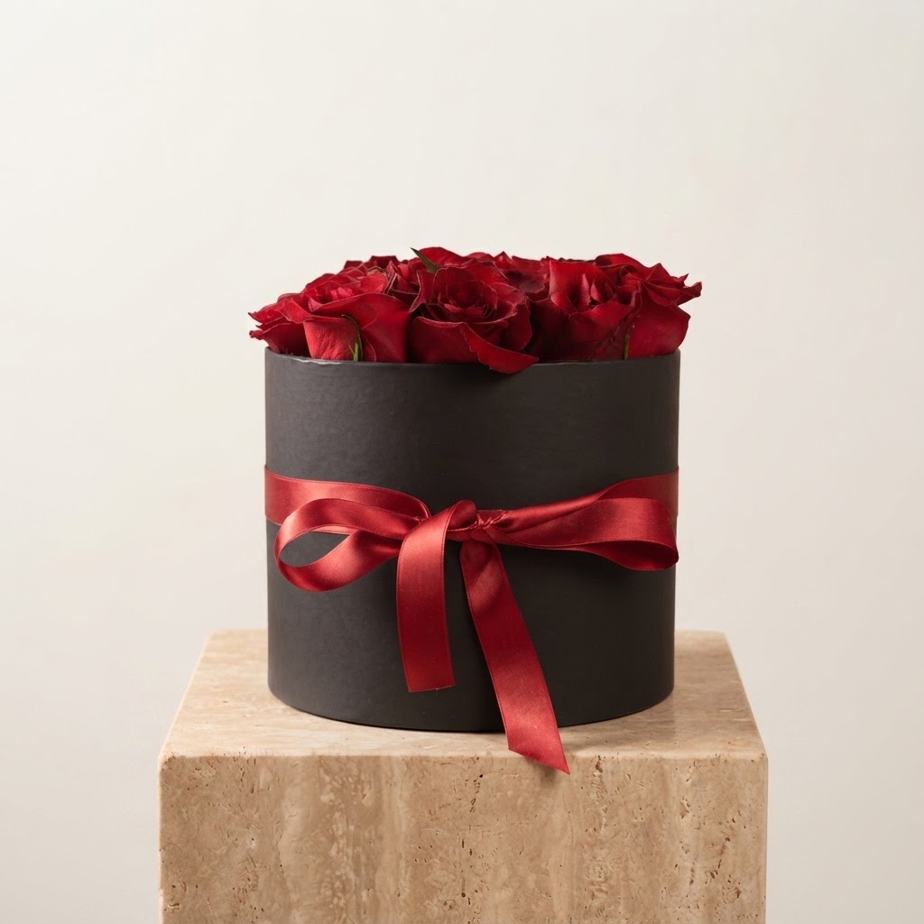 13 Red Roses in a Black Cylinder Box 13 Red Roses in a Black Cylinder Box