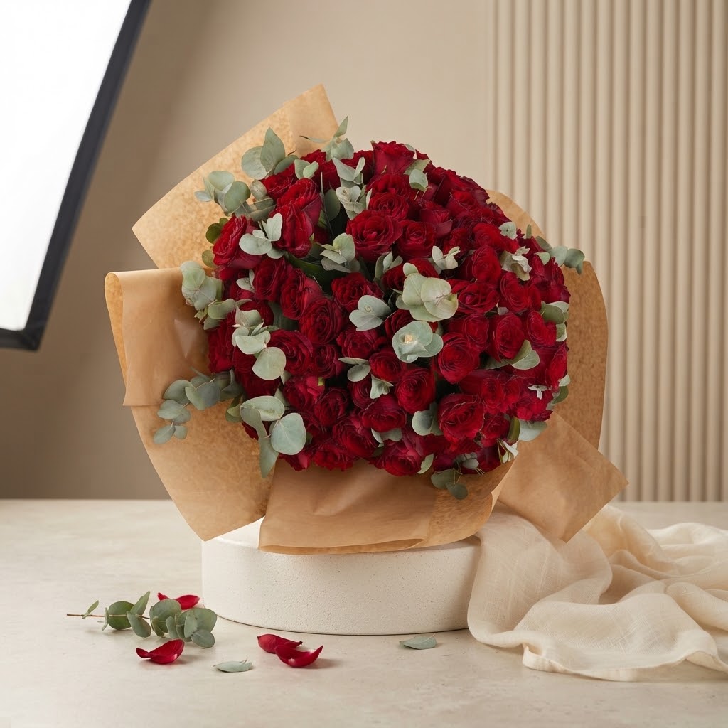 150 Red Roses in Kraft Bouquet Paper 150 Red Roses in Kraft Bouquet Paper